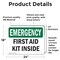Signmission First Aid Kit Inside, 24 in W x Rectangle, Vinyl Decal OS-2PACK-EM-D-1824-L-10370 - alternate 2